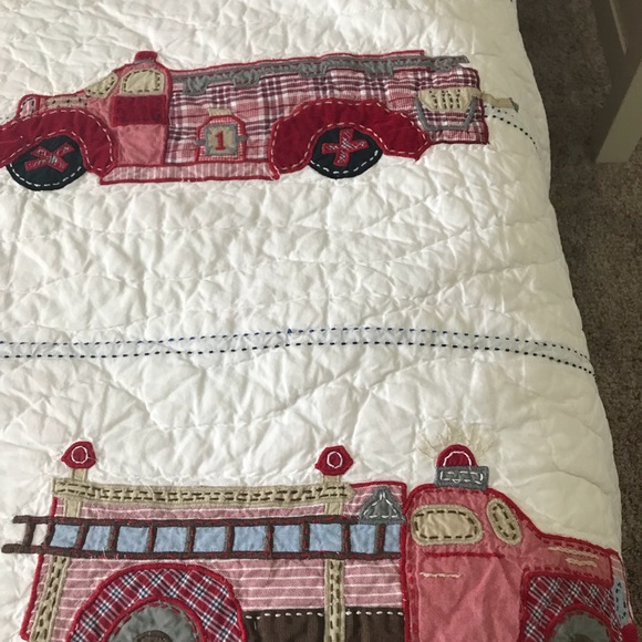 Pottery Barn Kids Bedding Pottery Barn Kids Twin Sz Fire Truck Quilt Sham Poshmark